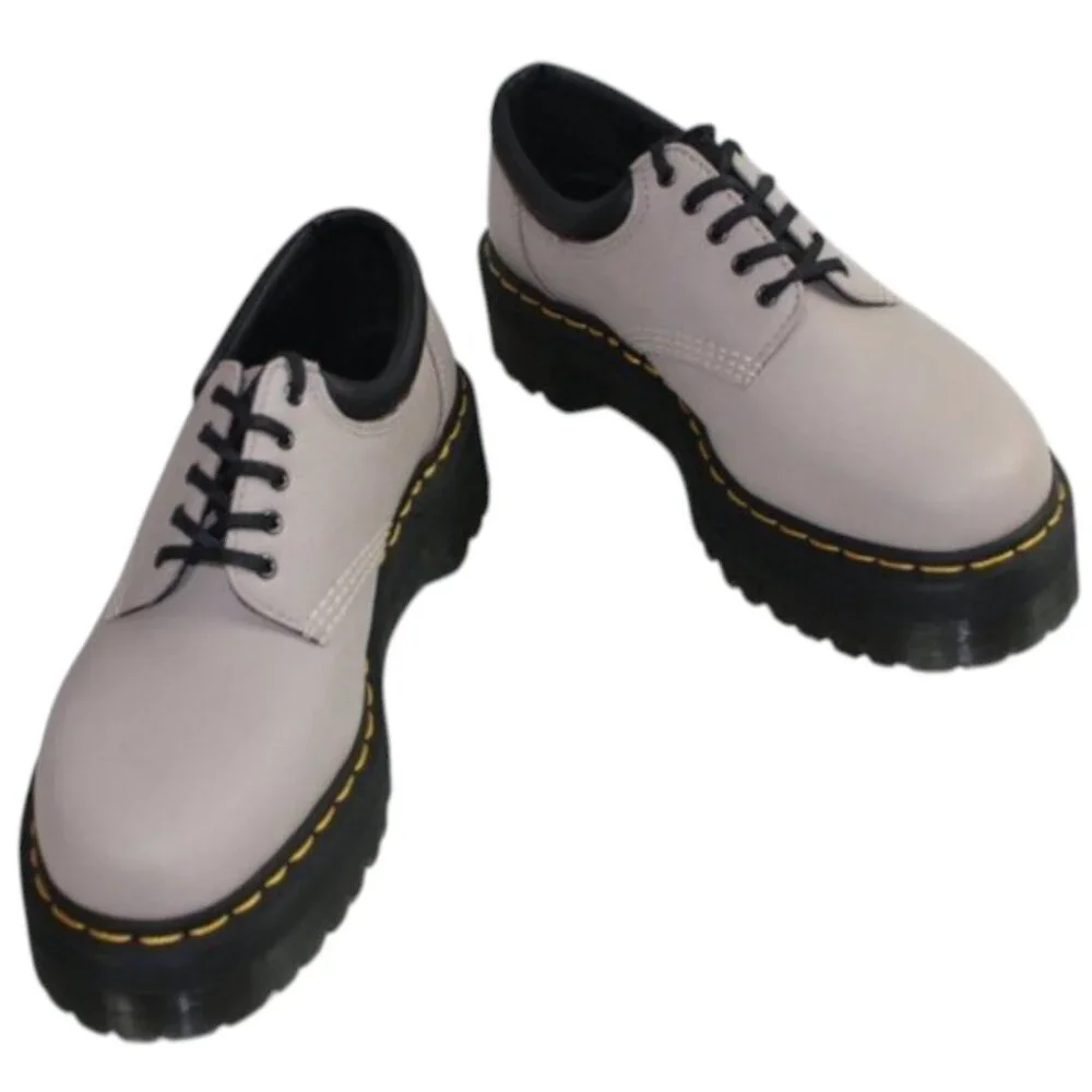 Dr. Martens 8053 Quad Retro Vintage Taupe Platform Derby Oxfords, Size 11